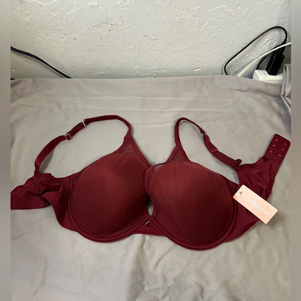 ThirdLove Red 24/7 Classic Uplift Plunge Bra 38E
